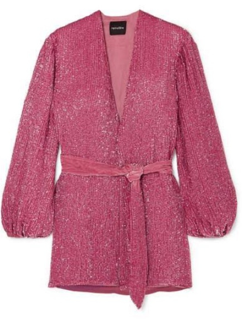Retrofete Gabrielle Pink Sparkle Robe with Belt